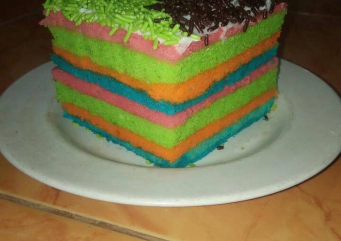 Rainbow cake kukus
