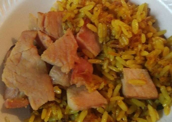 Simple Way to Make Favorite Ham Parched Rice