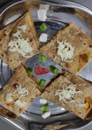 A picture of Paneer kathi roll (Paratha).