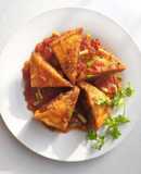 Đậu hủ dồn thịt sốt cà chua