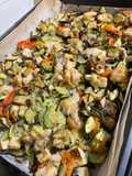 Pollo gratinato al forno con verdure