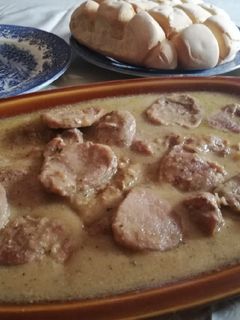 Una foto de Solomillo de cerdo en salsa de ajos y brandy