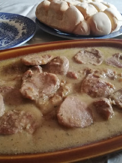 Una foto de Solomillo de cerdo en salsa de ajos y brandy