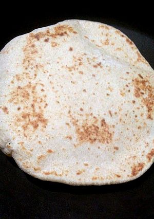 A picture of Wheat flour pitta bread.