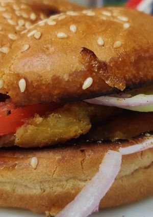 A picture of Aloo tikki burger.