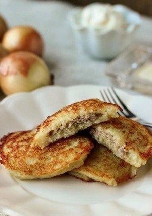 Фото Картофельные драники с мясом.