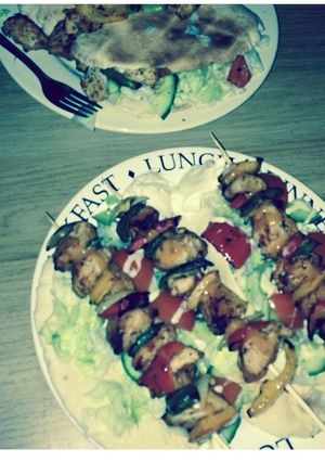 A picture of Peri peri chicken skewer home made kebabs.