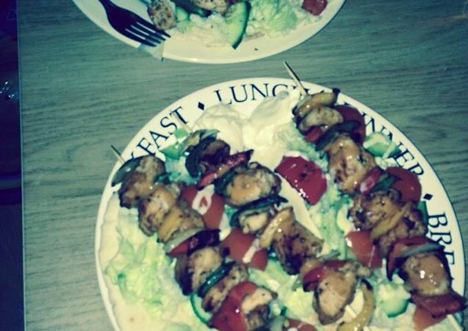 Peri peri chicken skewer home made kebabs