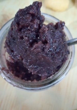Una foto de [anko] o pasta dulce de porotos rojos 💜