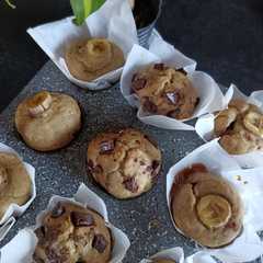 Una foto de Muffins de Banana sin azúcar y harinas blancas