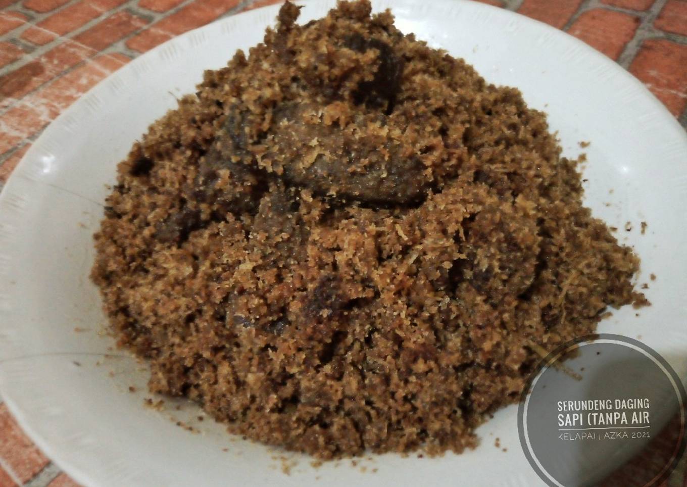 Serundeng daging sapi (tanpa air kelapa)