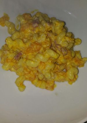 Foto di Fusilli bucati con zucca pancetta e panna
