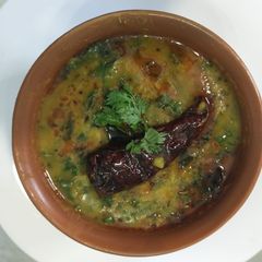 MUDDI PALLYA (Spinach+Fenugreek leaves in thick lentil curry) A picture of MUDDI PALLYA (Spinach+Fenugreek leaves in thick lentil curry).