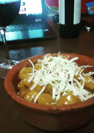 Una foto de Ñoquis de calabaza