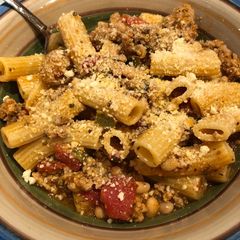 A picture of Rigatoni with Ground Turkey.
