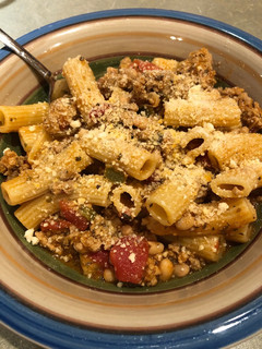 A picture of Rigatoni with Ground Turkey.