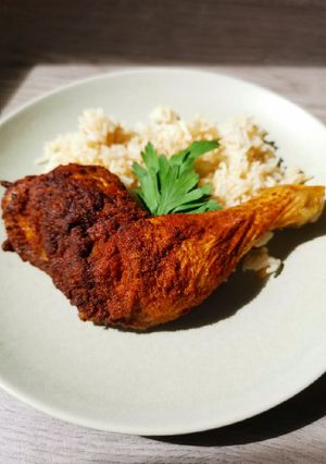 Sült csirkecomb házi fűszerkeverékkel recept fotója