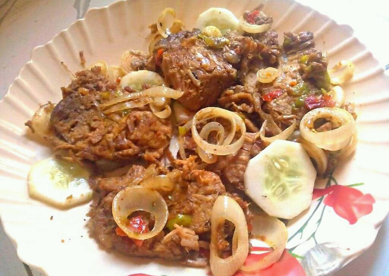 Pan grilled beef