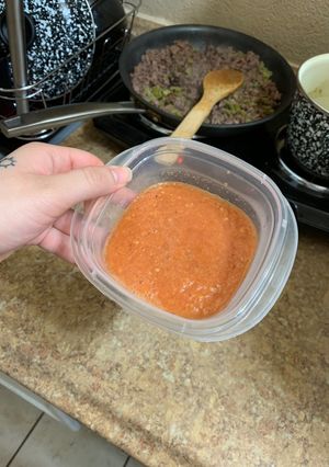 Una foto de Salsa habanera roja