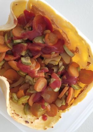 Foto di Piadina di ceci con verdure al forno