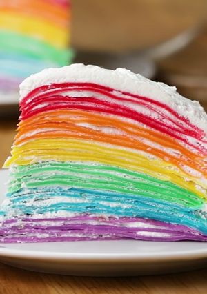 A picture of Rainbow Crepe Cake.