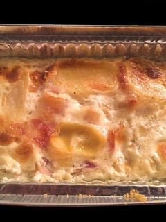 Una foto de Patatas con nata y beicon