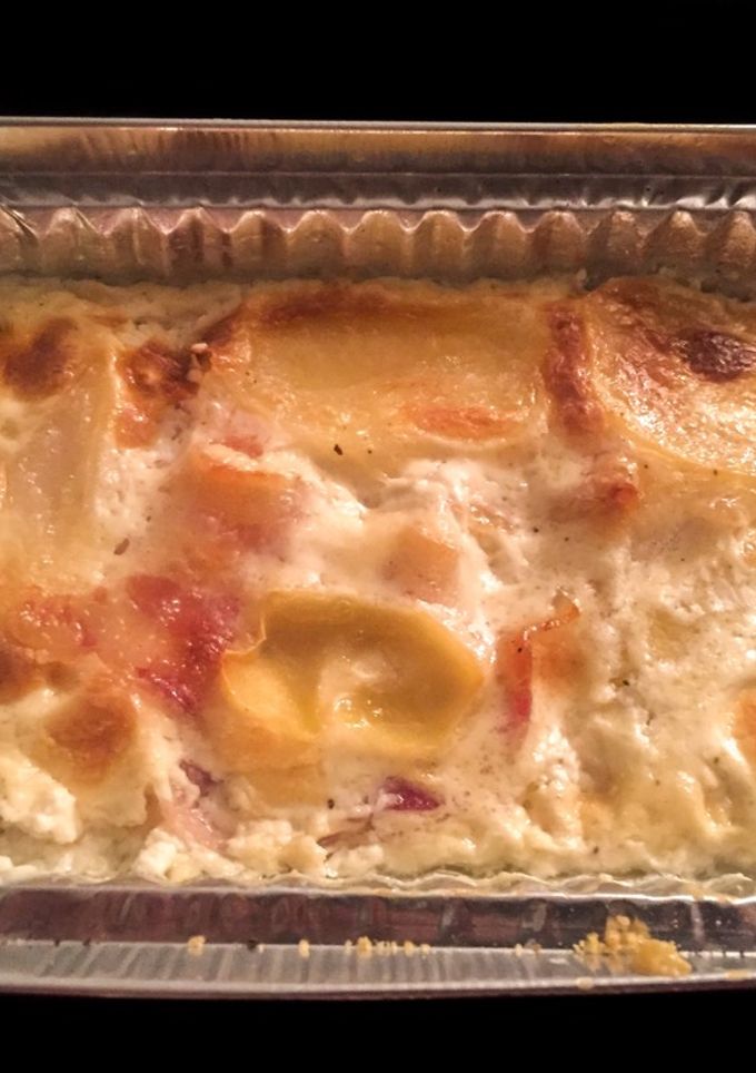 Una foto de Patatas con nata y beicon