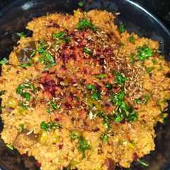 A picture of Beetroot masala Daliya.