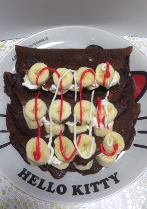 Una foto de Crepas o panqueques de chocolate!!