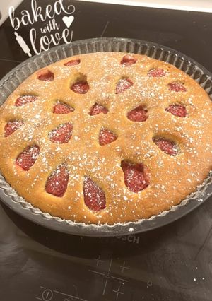 Una foto de Bizcocho con fresas