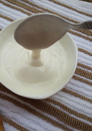 A picture of Home made Creme Fraiche.