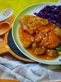 802. 🍛 Chicken mushroom donkkaseu (Nasi Katsu ayam Korea)