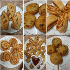 A picture of 5 potato snacks with one recipe.