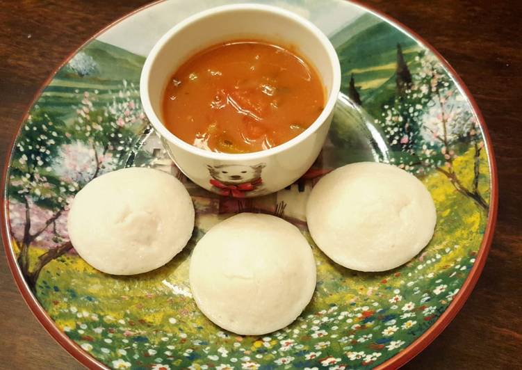 Healthy Instant Rawa Idli and Sambhar