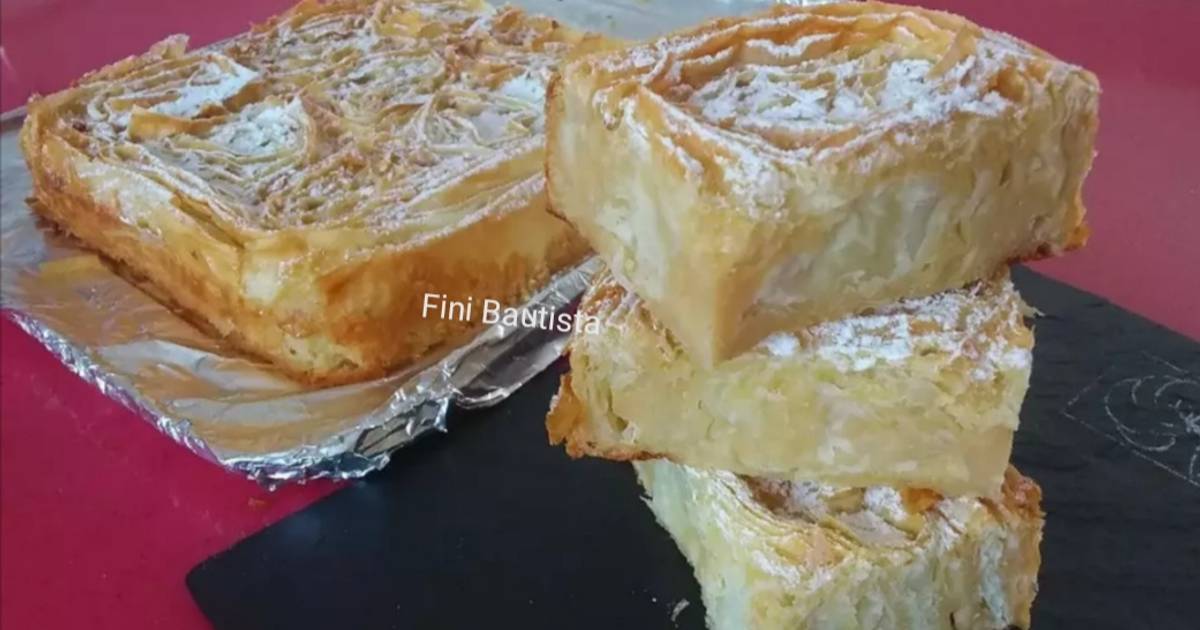 Tarta de masa filo con flan de turrón Receta de Fini Bautista Angulo-  Cookpad