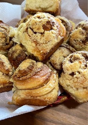 Una foto de Rolls de canela (Schnecke, en alemán)