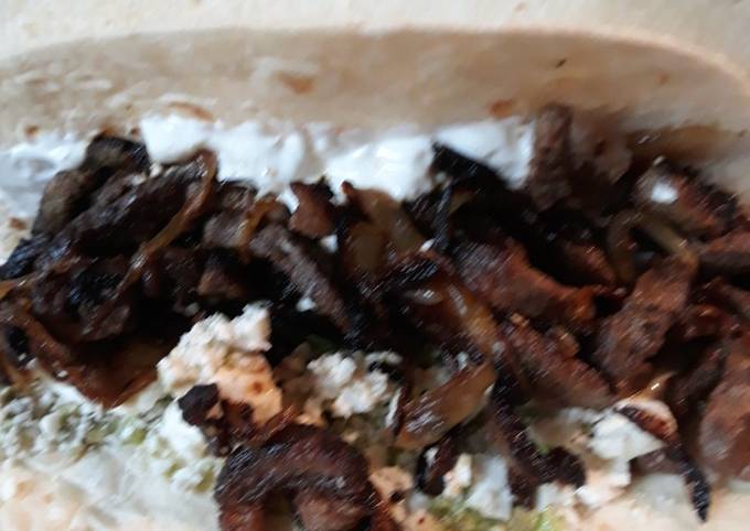 Recipe of Quick Onions, Beef, and Tortillas