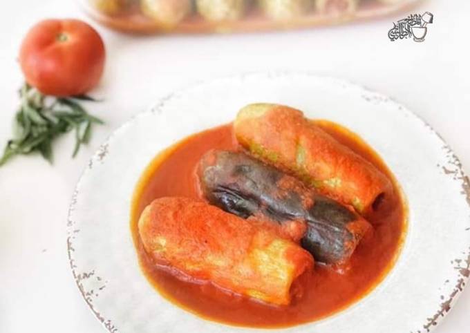 Step-by-Step Guide to Prepare Speedy Stuffed zucchini and eggplant in tomato sauce