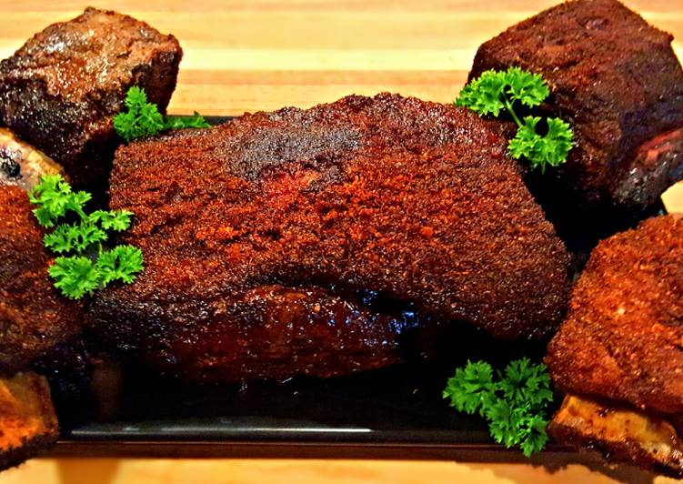 Recipe of Homemade Mike&#39;s BBQ Flat Smoked Brisket &amp; Choice Short Ribs