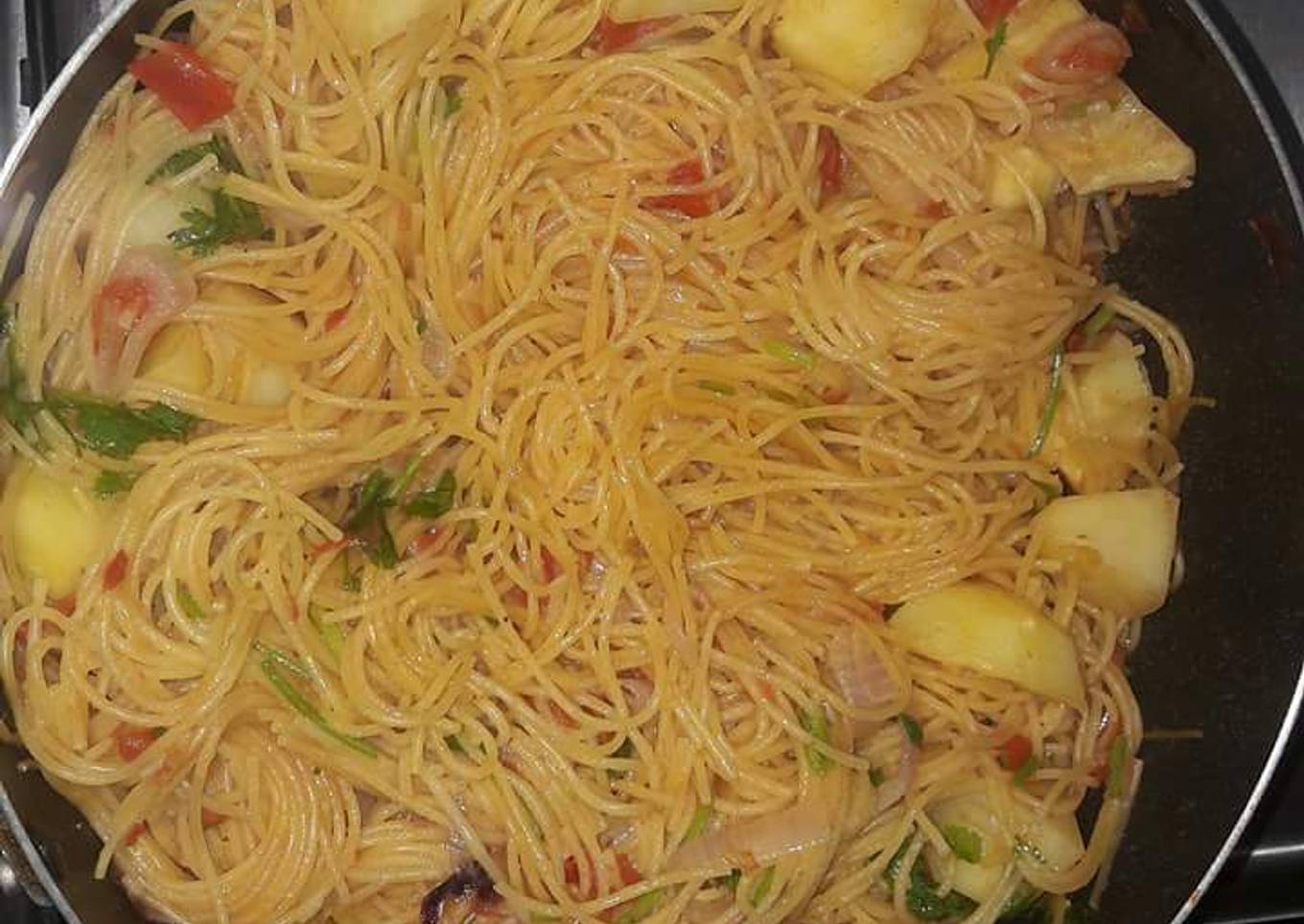 Spaghetti with Irish Potatoes
