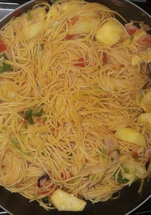 A picture of Spaghetti with Irish Potatoes.