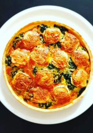 Une photo de Quiche chèvre épinards