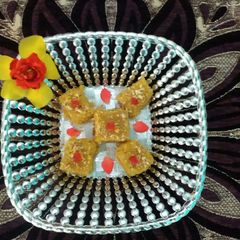 A picture of Besan barfi.