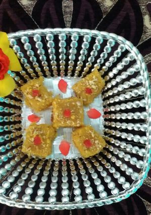 A picture of Besan barfi.