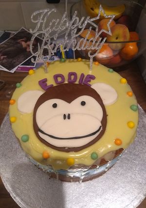A picture of Eddie's 1st Birthday Cake.