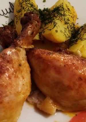 Una foto de Pollo a horno como el de mi padre