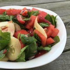A picture of Spinach and Watermelon Salad.