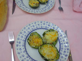 Zapallitos rellenos de gulas y jamón