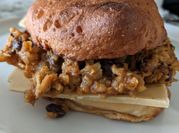 A picture of brown rice in pressure cooker