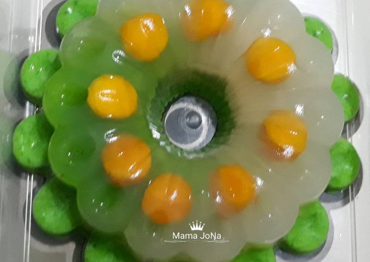 Puding Pandan lapis Agar-agar Air Kelapa muda